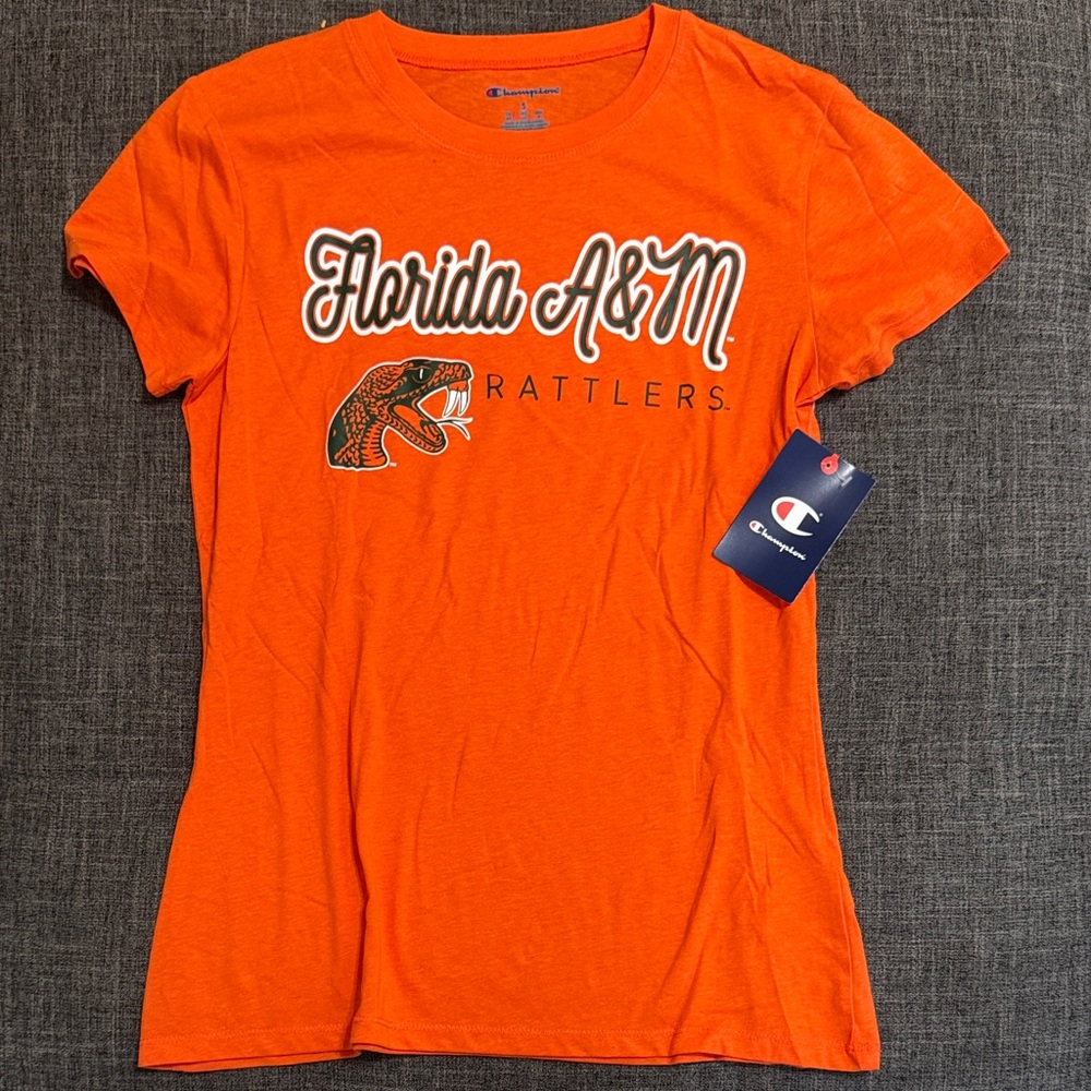 Champion Florida A&M Rattlers T-Shirt | Orange FAMU Graphic Tee | NWT